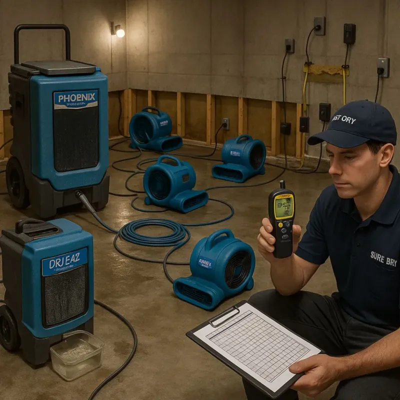 Structural Drying and Dehumidification process in Josephine, TX